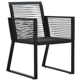 7 Piece Outdoor Dining Set PVC Rattan Black 3058284