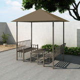 Garden Pavilion with Table and Benches 2.5x1.5x2.4 m Taupe 180 g/m 312222
