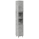 Bathroom Cabinet Concrete Grey 30x30x190 cm Engineered Wood 857195