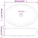 Countertop Basin Green and Brown Oval 59x40x15 cm Ceramic 155086