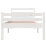 Bed Frame without Mattress White Solid Wood 100x200 cm 814810