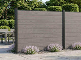 Fence Set 353 x 186 cm WPC and Aluminium Grey 3429394