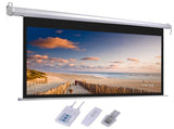 100in 220V Viewing Area Motorized Projector Screen with Remote Control Matte White 27128397