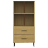 Bookcase with 2 Drawers Brown 60x35x128,5 cm Solid Wood "OSLO 351009