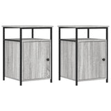 ZNTS Bedside Cabinets 2 pcs Grey Sonoma 40x42x60 cm Engineered Wood 826040