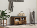 Hall Bench Old Wood 60 x 38 x 46 cm Engineered Wood and Fabric 891454