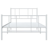 Metal Bed Frame without Mattress with Footboard White 90x190cm 352539