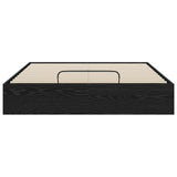 Ottoman Bed Frame Black Oak 203 x 140 x 25 cm Engineered Wood 3409230