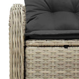 Garden Sofa with Cushion Light Grey 121 x 62 x 69cm Poly Rattan 42006717