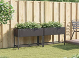 Garden Planters with Shelf 2 pcs Black 70x28x70 cm Poly Rattan 3210510