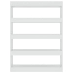 Book Cabinet/Room Divider High Gloss White 100x30x135 cm 811760