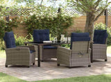 Garden Dining Set with Cushion 5 pcs Grey Poly Rattan 3380466