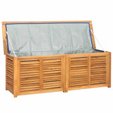 Garden Storage Box with Bag 150x50x55 cm Solid Wood Teak 363272