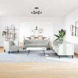 Living Room Couch 3 pcs Light Grey 194 x 74.5 x 70.5 cm Velvet 3385867