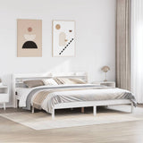 Bed Frame without Mattress White 200x200 cm Solid Wood Pine 3306550