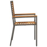 Garden Stacking Chairs 2 pcs Brown and Grey 42006823