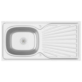 Kitchen Sink with Drainer Set Silver 1000x500x155 mm Stainless Steel 147236