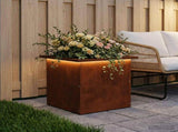 Garden Planter with LED Rusty 40 x 40 x 40 cm Weathering Steel 8008138