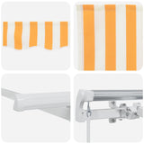 Retractable Awning Manual Yellow and White 400x200 cm Fabric 3329787