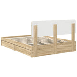 Storage Bed with Drawer Sonoma Oak 140 x 190 cm Engineered Wood 3412278