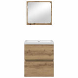 Bathroom Furniture Set with Drawer 3 pcs Black oak and White 3393511