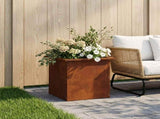 Garden Planter with LED Rusty 40 x 40 x 40 cm Weathering Steel 8008138