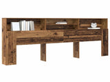 Headboard Cabinet Old Wood 220 x 19 x 101.5 cm Engineered Wood 879447