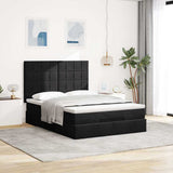 Ottoman Bed with Mattresses Black 140x190cm Velvet 3313471