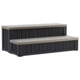 Hot Tub Step with Storage 2-Step Brown and Grey 93 x 57 x 35 cm 42045237