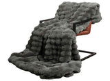 Anti-Slip Faux Rabbit Fur Blanket Olite Dark Grey 150 x 220 cm 42021802