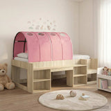 Bed Frame with Tunnel 3 pcs Sonoma Oak and Pink Engineered Wood 3423626