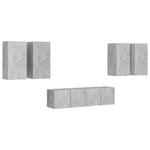 6 Piece TV Cabinet Set Concrete Grey Engineered Wood 3079099