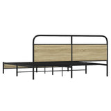 Metal Bed Frame without Mattress Sonoma Oak 180x200 cm Super King 3318684