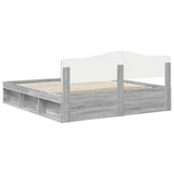 Bed Frame Grey Sonoma 180 x 200 cm Solid Pine Wood 3412867