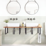 Basin Shelf Wall Mounted Steel and Solid Wood Acacia 3302929
