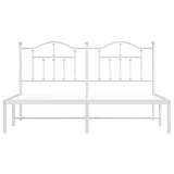 ZNTS Metal Bed Frame without Mattress with Headboard White 180x200cm 353492