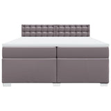 Box Spring Bed with Mattress Grey 200x200 cm Faux Leather 3286138
