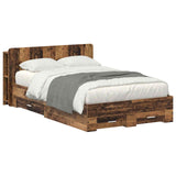 Bed Frame with Storage Old Wood 120 x 190 cm Engineered Wood 3433737