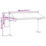 Free Standing Awning 4 x 3 m Polyester Anthracite 42033620