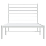 Metal Bed Frame without Mattress with Headboard White 100x200cm 352363