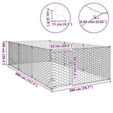 Outdoor Dog Kennel with Door 2x4x1 m Galvanised Steel 4105412
