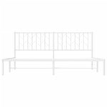 ZNTS Metal Bed Frame with Headboard White 183x213 cm 374491