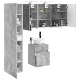 Bathroom Cabinet Set 5 pcs Concrete Grey Engineered Wood 3407346
