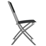 Folding Outdoor Chairs 2 pcs Black Steel and Textilene 318766