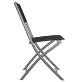 Folding Outdoor Chairs 2 pcs Black Steel and Textilene 318766