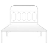 Metal Bed Frame without Mattress with Headboard White 107x203cm 377162