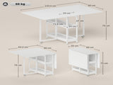 Four-Person Drop Leaf Table - White T3398P377917