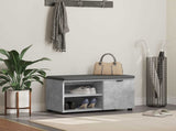 Hall Bench with Cushion with Door Concrete Grey 80 x 38 x 46 cm 891507