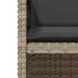 3 Piece Bistro Set with Cushions Light Grey Poly Rattan 365070