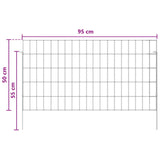 Garden Fence with Stakes 24 pcs 95 x 50 cm Mesh Silver 42042973